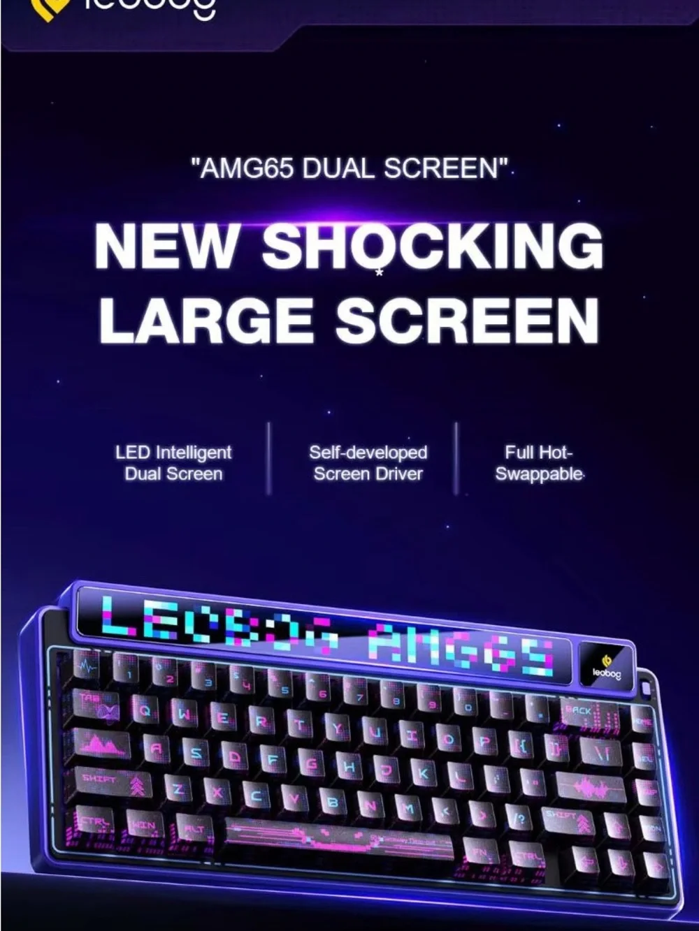LEOBOG AMG65 65% Dot Matrix Screen + Color Screen Customized Wireless Three-mode